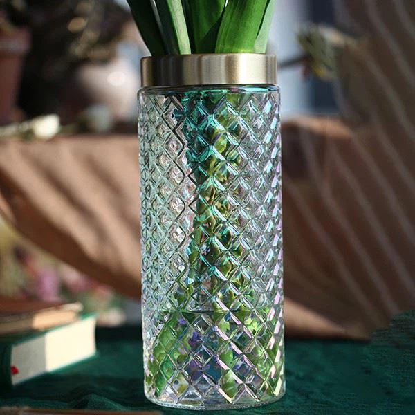 Diamond Shaped Glass Vase